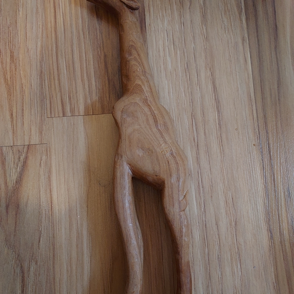 Vintage Hand Carved Wooden Gazelle And Giraffe Figurines African Animal Set Of 3 - Picture 6 of 13